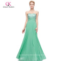 Grace Karin trägerlosen Backless wulstige Long Aqua Abendkleid CL3083-3